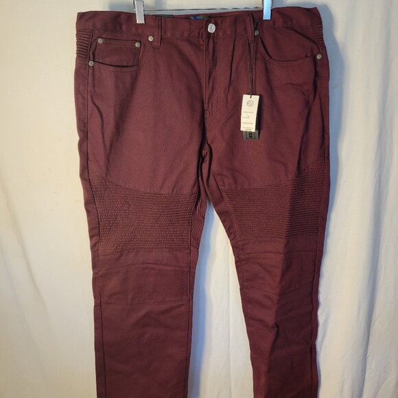 Men's Blue Stitch Jeans Size 42 x 33 Burgundy in Color. -- ITEM #1685 - Picture 1 of 2